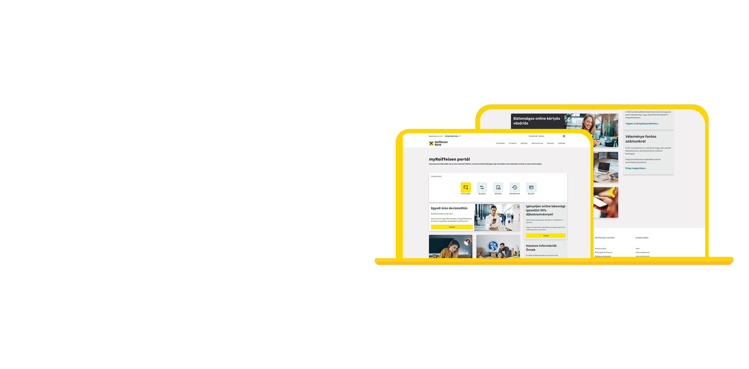The myRaiffeisen portal online banking home screen, featuring unique functionalities and secure access.